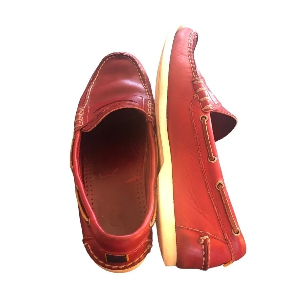 Allen Edmonds Kirkwood Maritime Leather Boat Shoe Sz. 10D Dark Red Slip On 10194